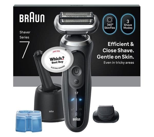 BRAUN Series 7 72-G7200CC Wet & Dry Foil Shaver & 4-in-1 SmartCare Centre - Grey - Image 1