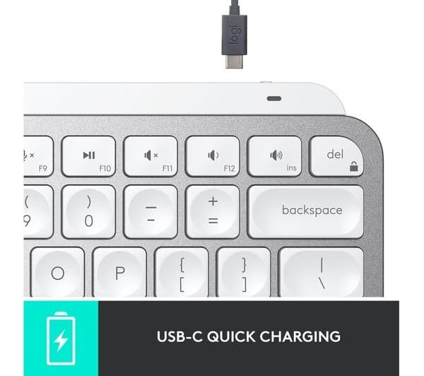 Logitech MX Keys Mini Wireless Keyboard - Pale Grey - Image 9
