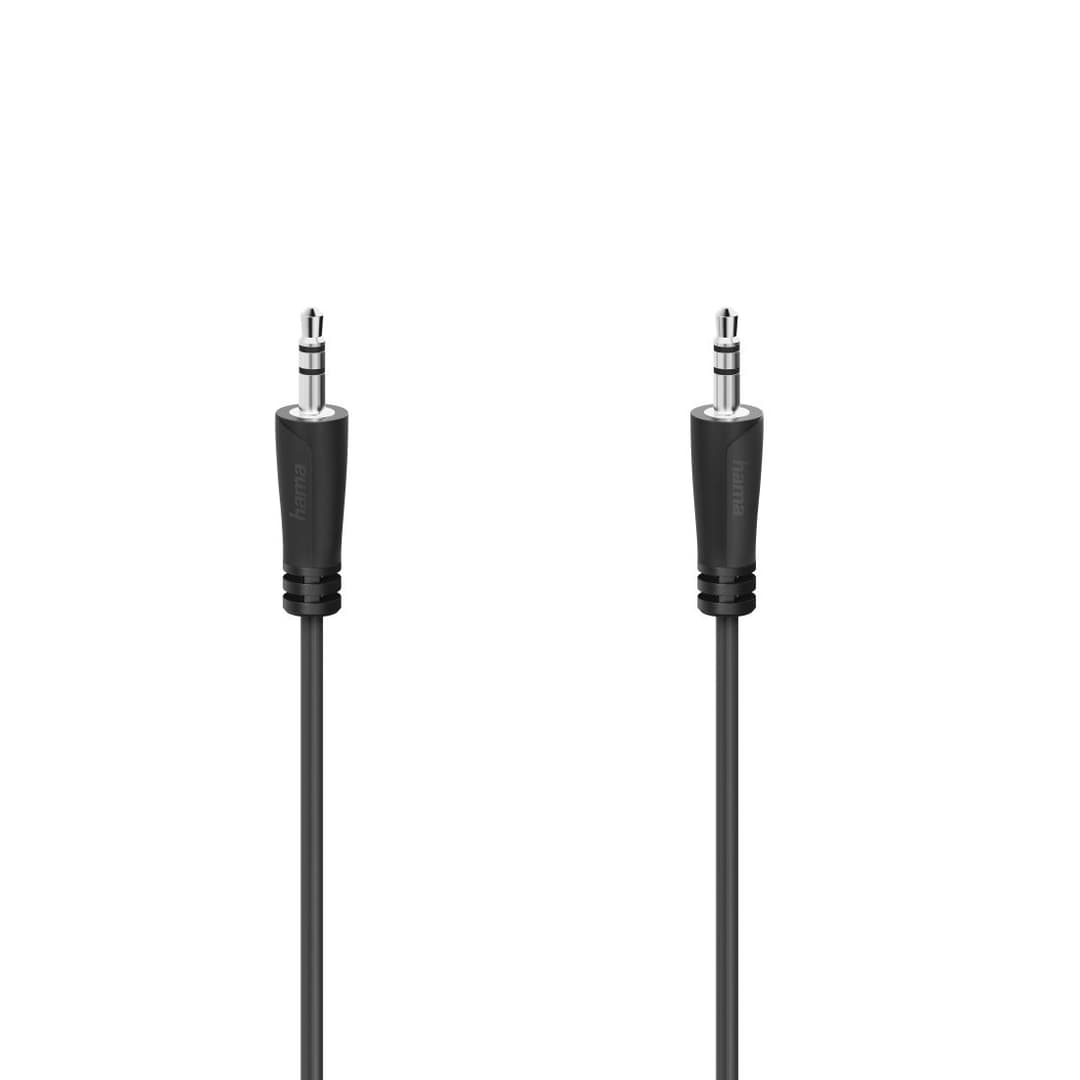 Hama 00205115 Audio Cable, 3.5mm Jack Plug to Plug, Stereo, 3 m, Black - Image 1