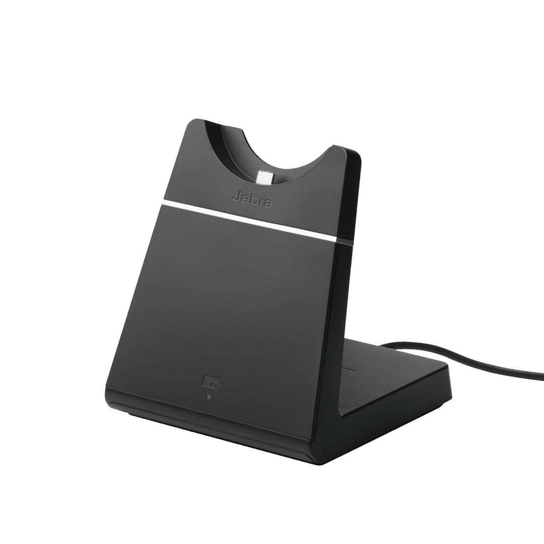 Jabra Evolve 65 UC Stereo Headset with Charging Stand - Black - Image 1