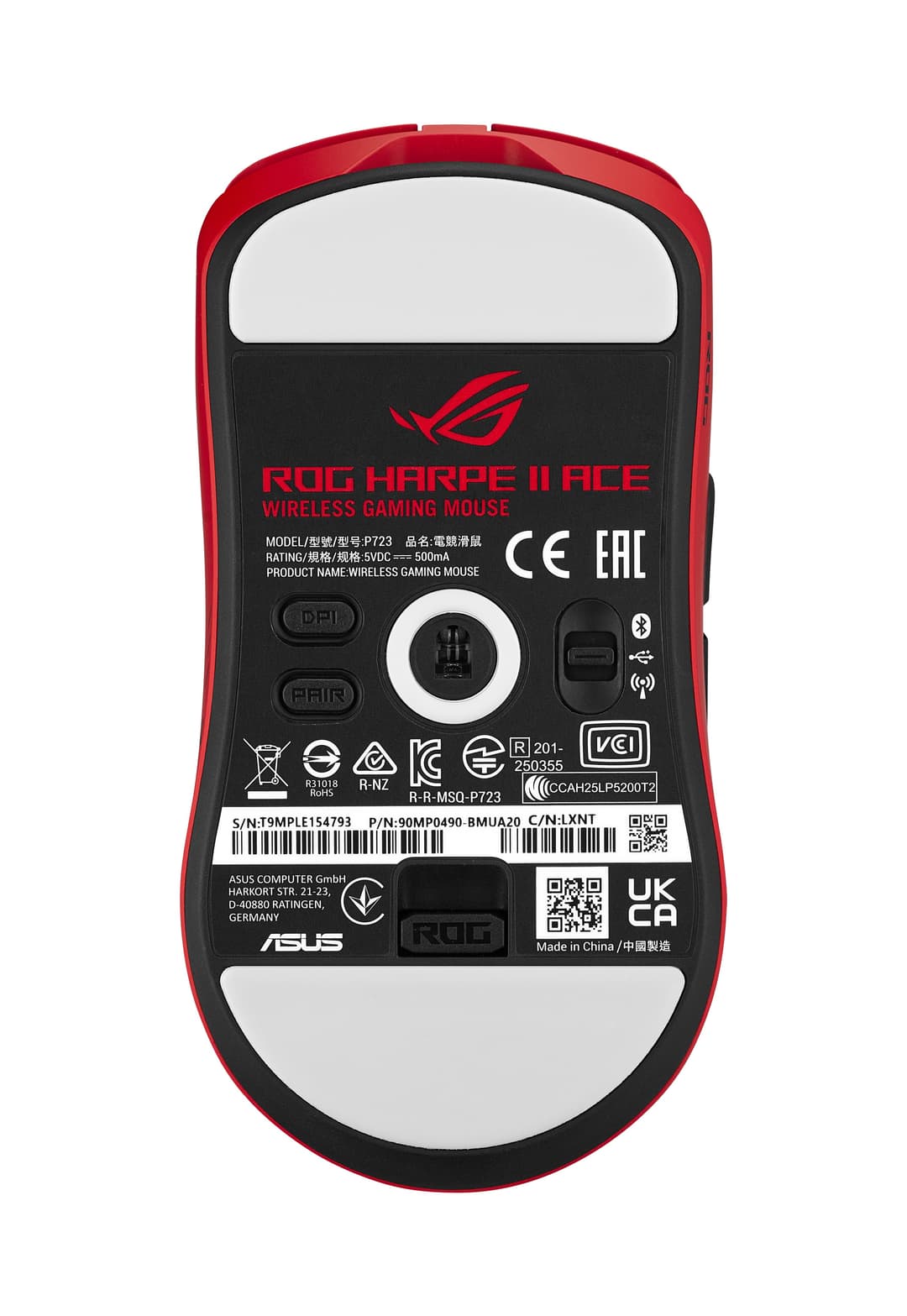 ASUS ROG Harpe II Ace Wireless Gaming Mouse - Lava Red - Image 2