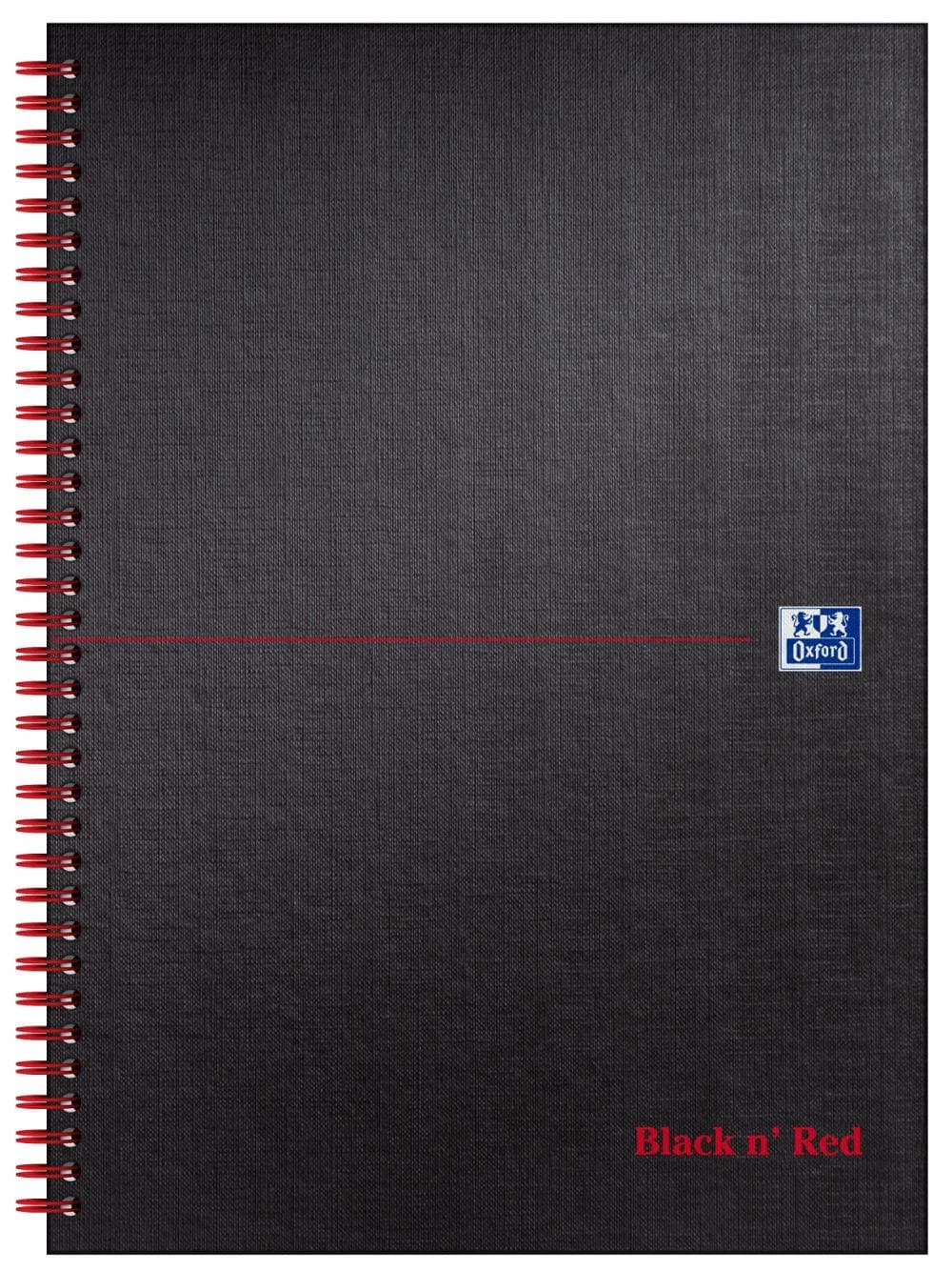 Black n` Red Wirebound Ruled Hardback Notebook 140 Pages A4 Pack 5