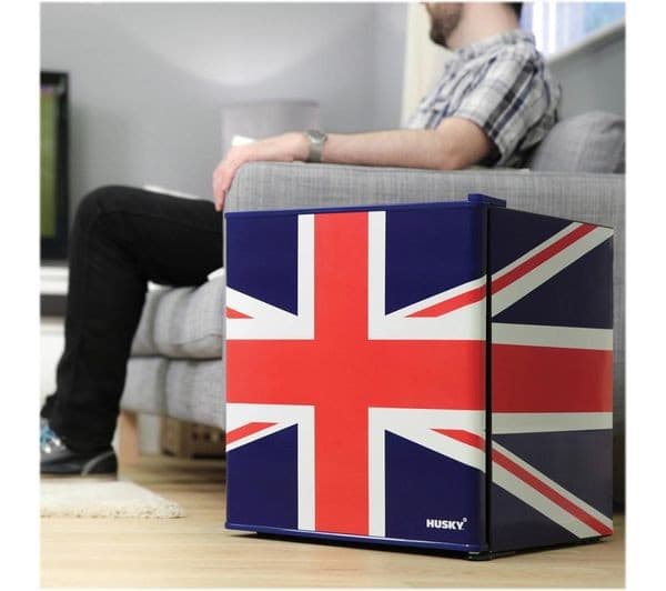 HUSKY Union Jack HUS-EL193 Mini Fridge - Red, White & Blue - Image 3