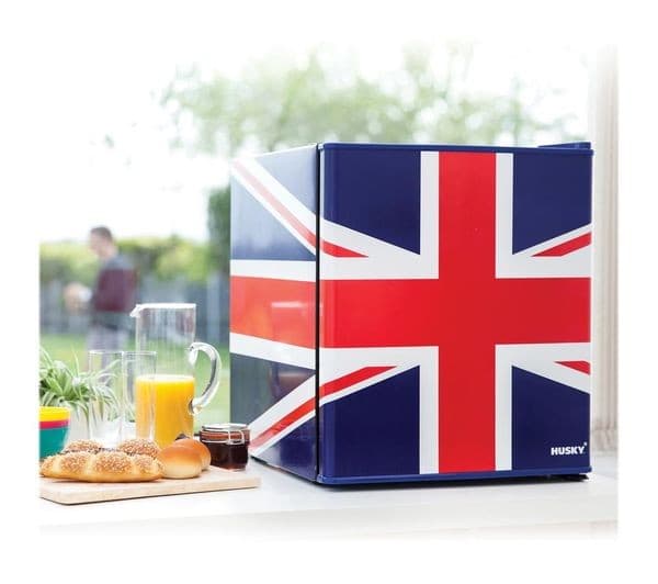 HUSKY Union Jack HUS-EL193 Mini Fridge - Red, White & Blue - Image 4