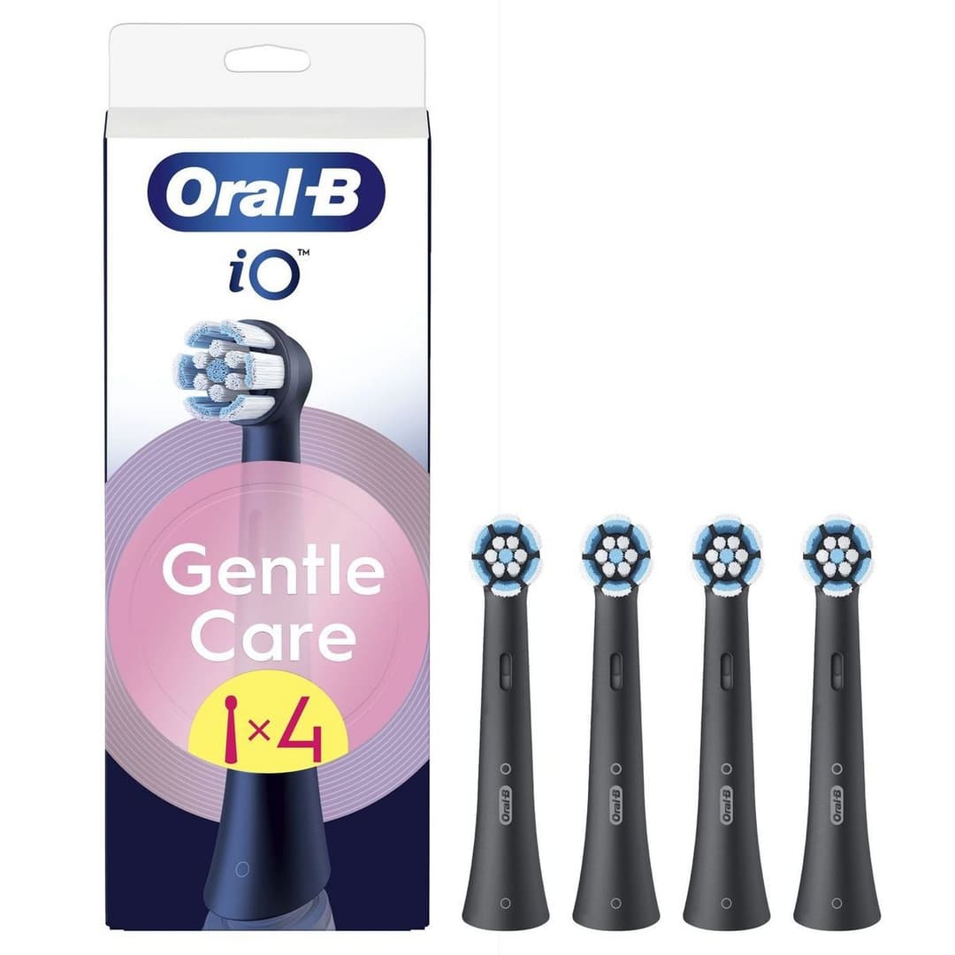 Oral-B iO Gentle Care Toothbrush Heads Black – 4 Pack - Image 1