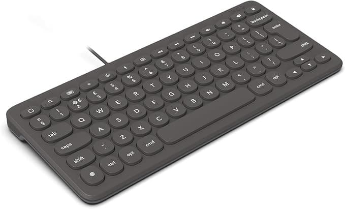 ZAGG Connect 12-Inch Compact Wired Lightning Keyboard, UK Layout, For macOS & iOS – Charcoal - Image 1