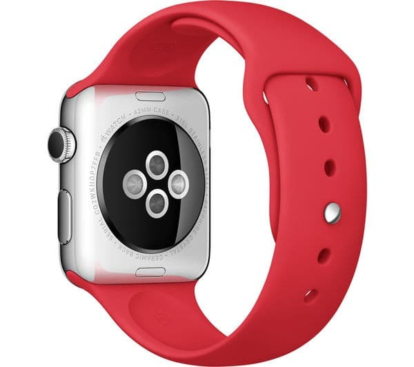 APPLE Watch 42 mm with Sports Band - Stainless Steel & Red (September 2015) - Image 2
