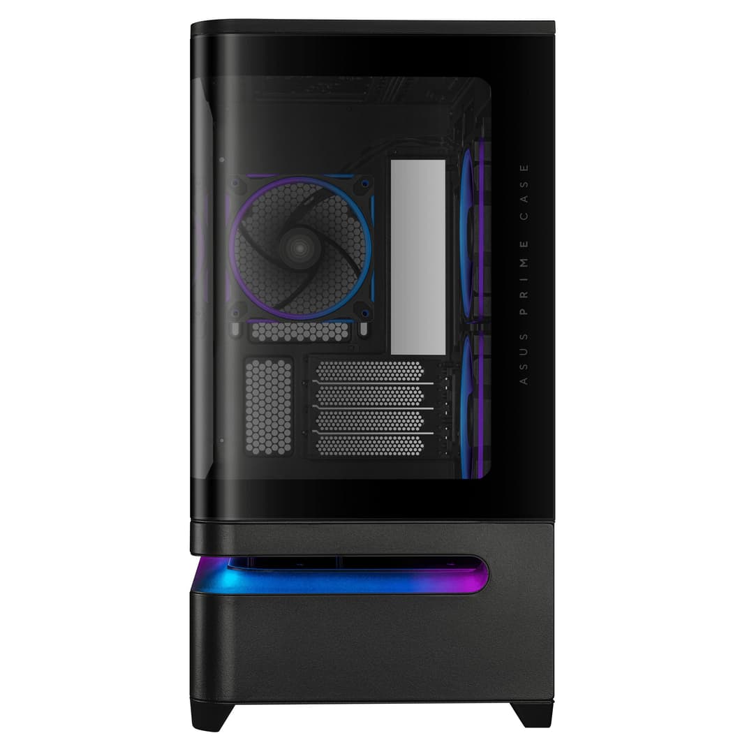 ASUS Prime AP202 ARGB Micro-ATX Curved Tempered Glass PC Case with 3 x 120mm ARGB Fans - Black - Image 4