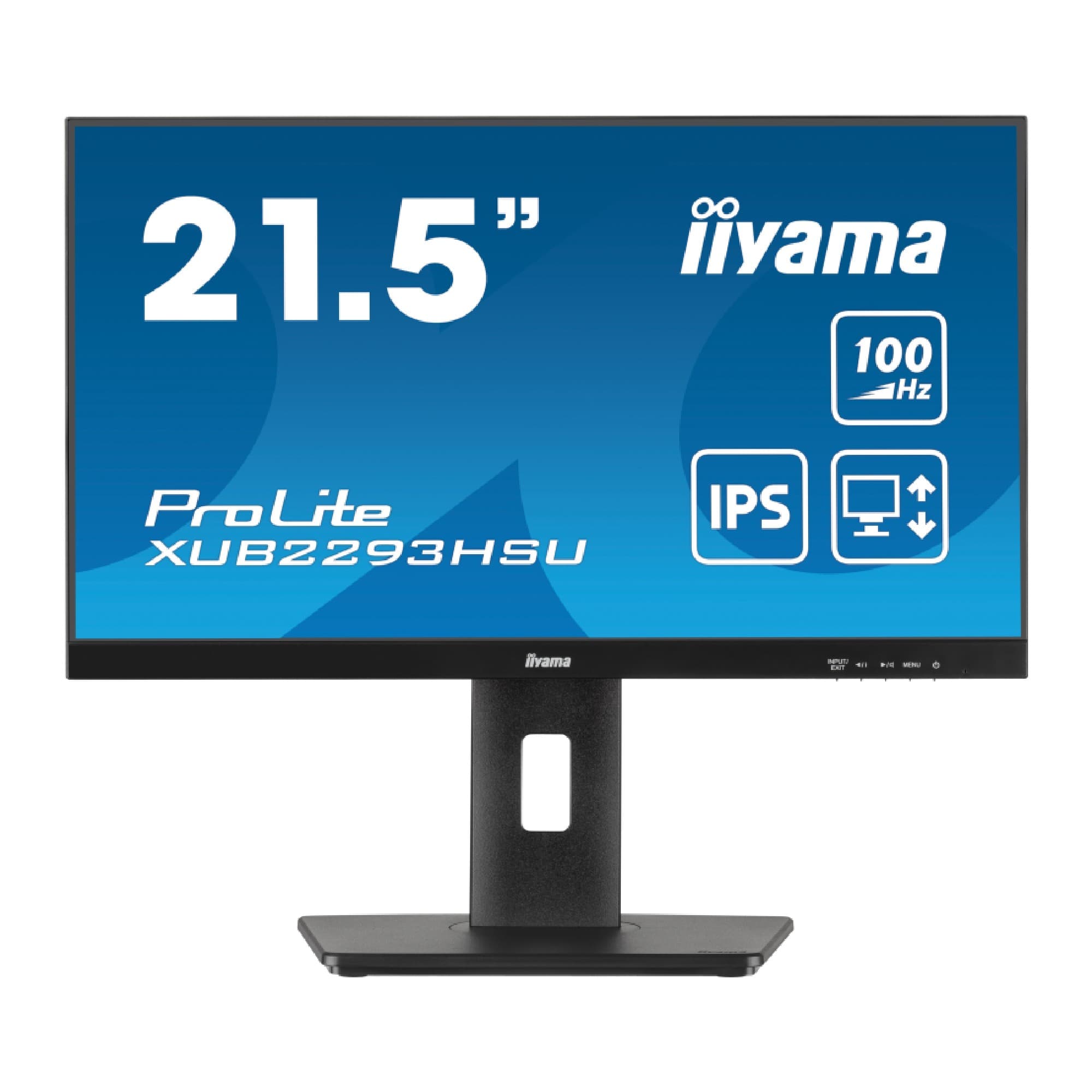 iiyama ProLite XUB2293HSU-B7 21.5" IPS Full HD 100Hz 1ms MPRT Height Adjustable Monitor with USB Hub & Speakers
