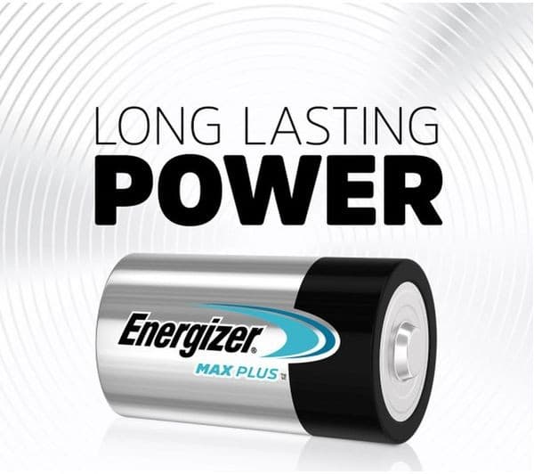 Energizer Max Plus Alkaline Batteries D (Pack of 2)