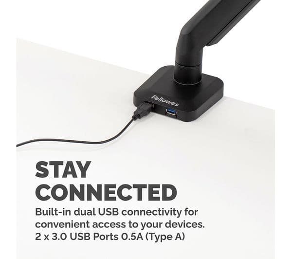 Fellowes Platinum Series Single Monitor Arm - Black (8043301) - Image 5