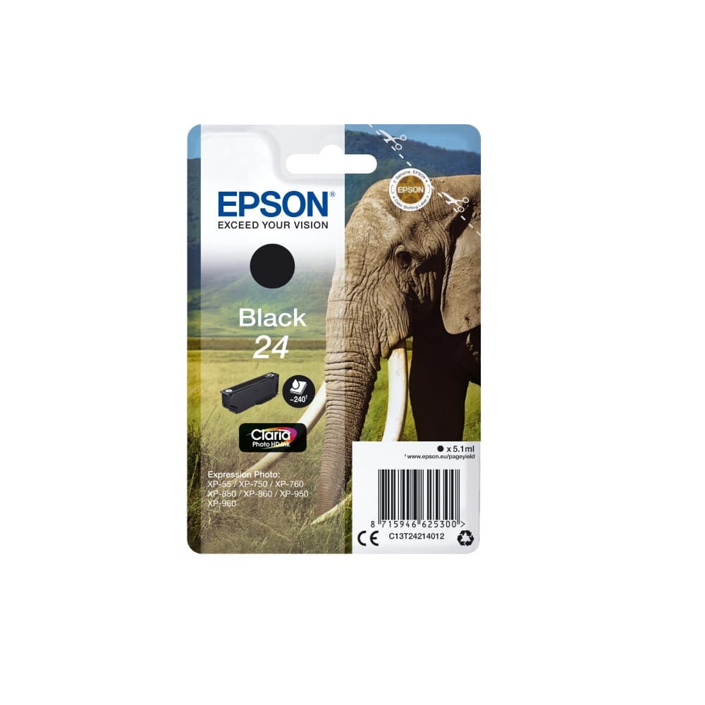 Epson C13T24214012 (24) Ink cartridge black 360 pages 5ml - Image 1