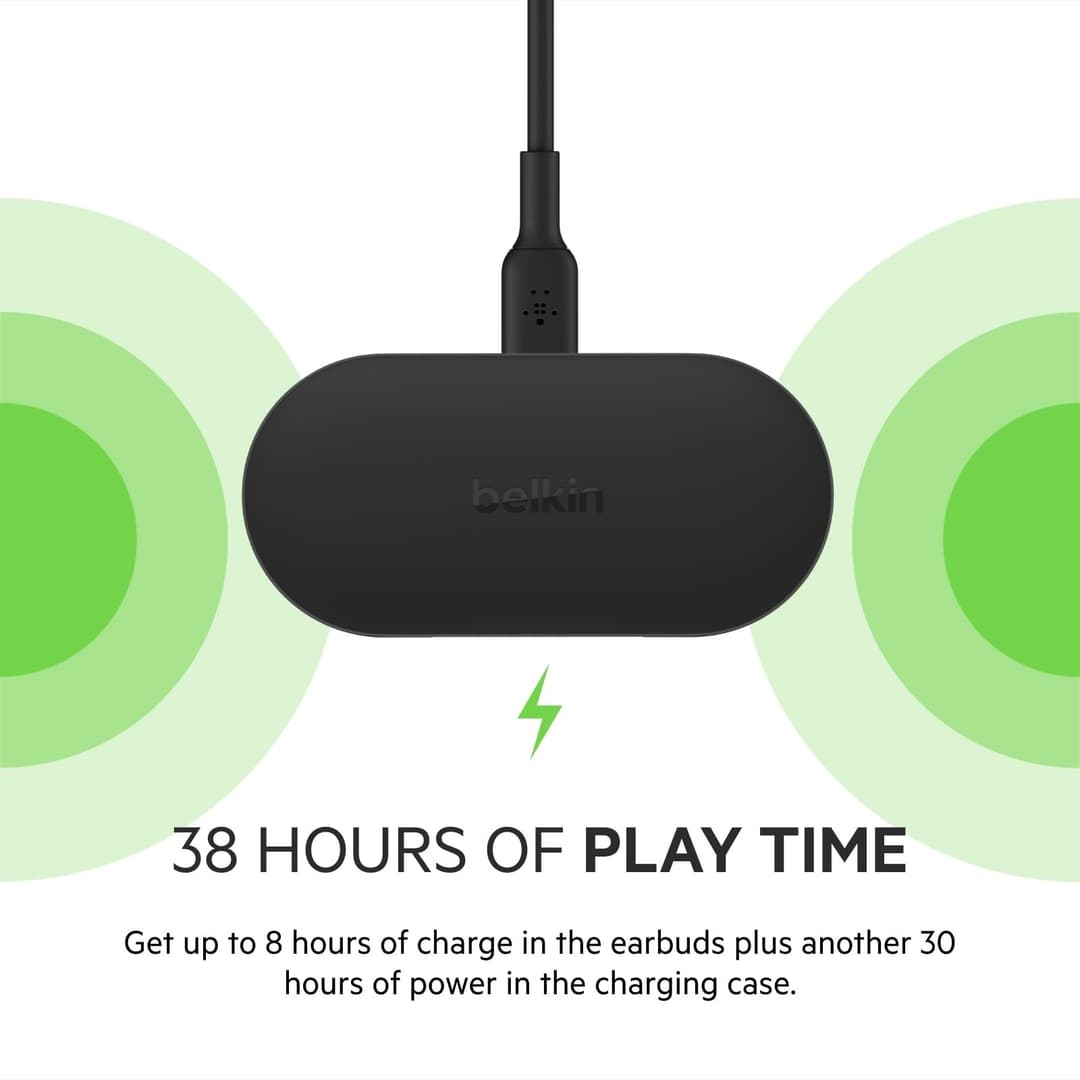 Belkin SOUNDFORM Play True Wireless Earbuds - Black - Image 6