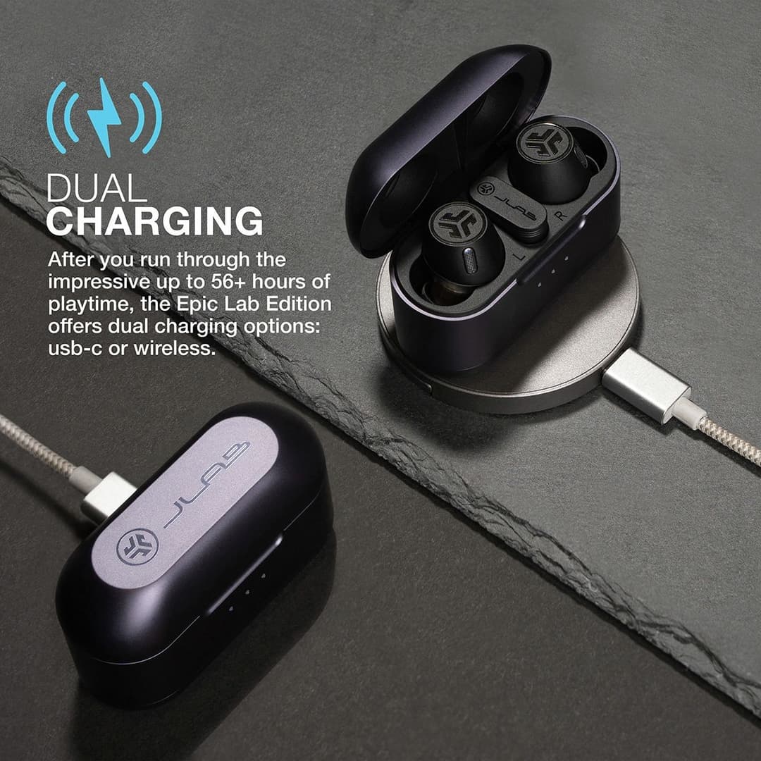 JLab Epic Lab Edition In-Ear True Wireless Earbuds - Black - Image 7