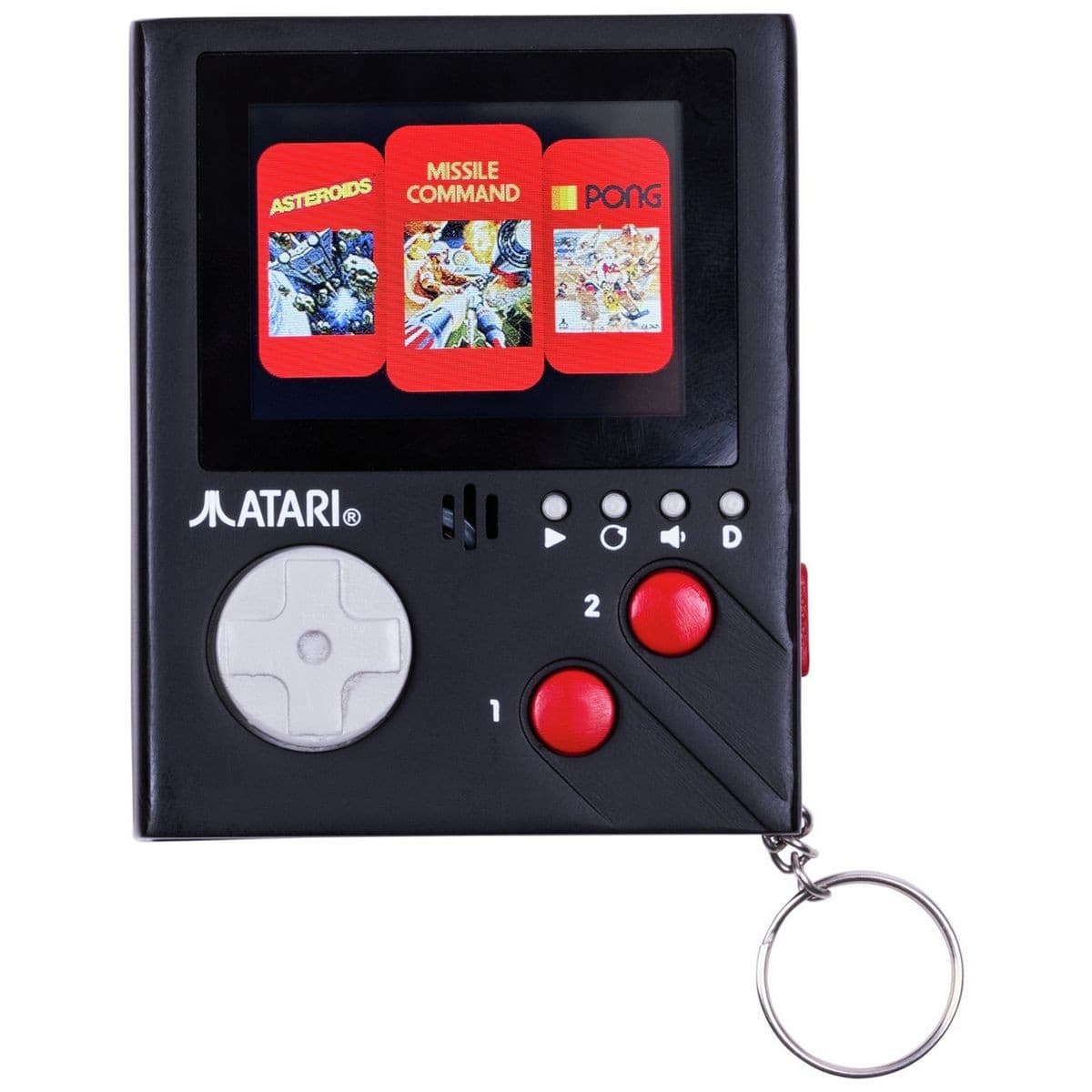 Official Atari Cartridge Handheld Keyring Console - 3 In 1 Games: Pong, Asteroids & Missile Command