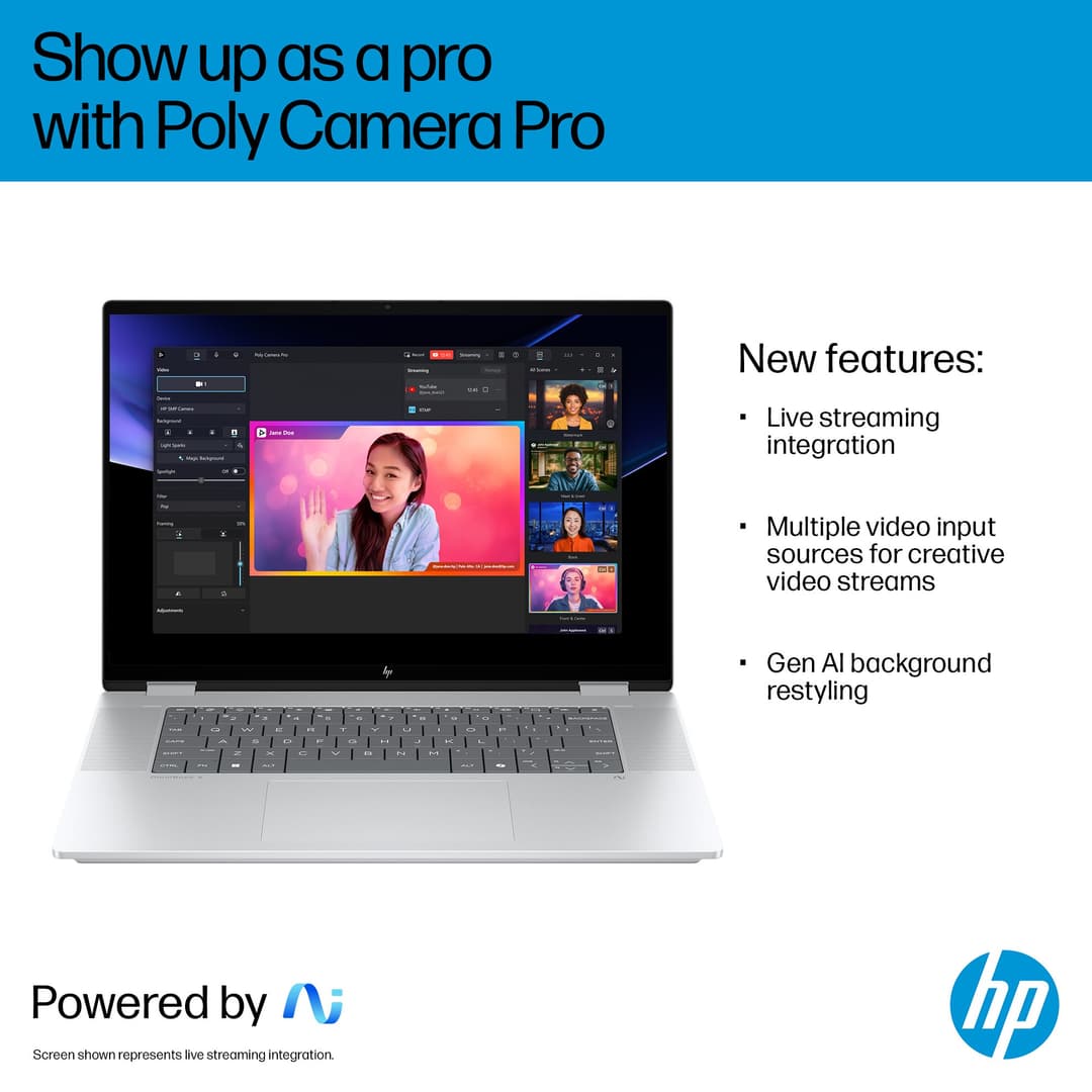 HP OmniBook X FlipNGAI 16-as0004na Intel® Core Ultra 5 226V 16GB RAM 512GB SSD 16" Touchscreen 2K Windows 11 Home 2-in-1 Copilot+ Laptop - Image 3