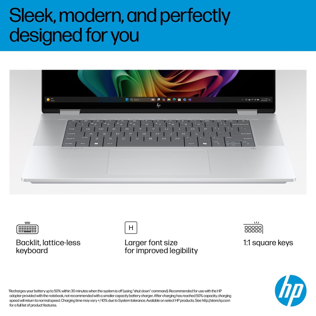 HP OmniBook X FlipNGAI 16-as0004na Intel® Core Ultra 5 226V 16GB RAM 512GB SSD 16" Touchscreen 2K Windows 11 Home 2-in-1 Copilot+ Laptop - Image 4