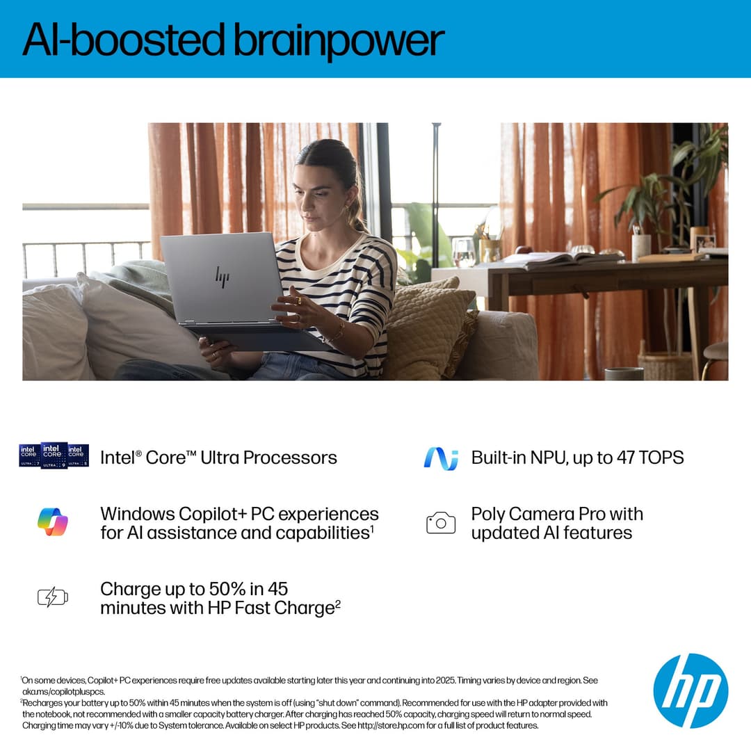 HP OmniBook X FlipNGAI 16-as0004na Intel® Core Ultra 5 226V 16GB RAM 512GB SSD 16" Touchscreen 2K Windows 11 Home 2-in-1 Copilot+ Laptop - Image 6
