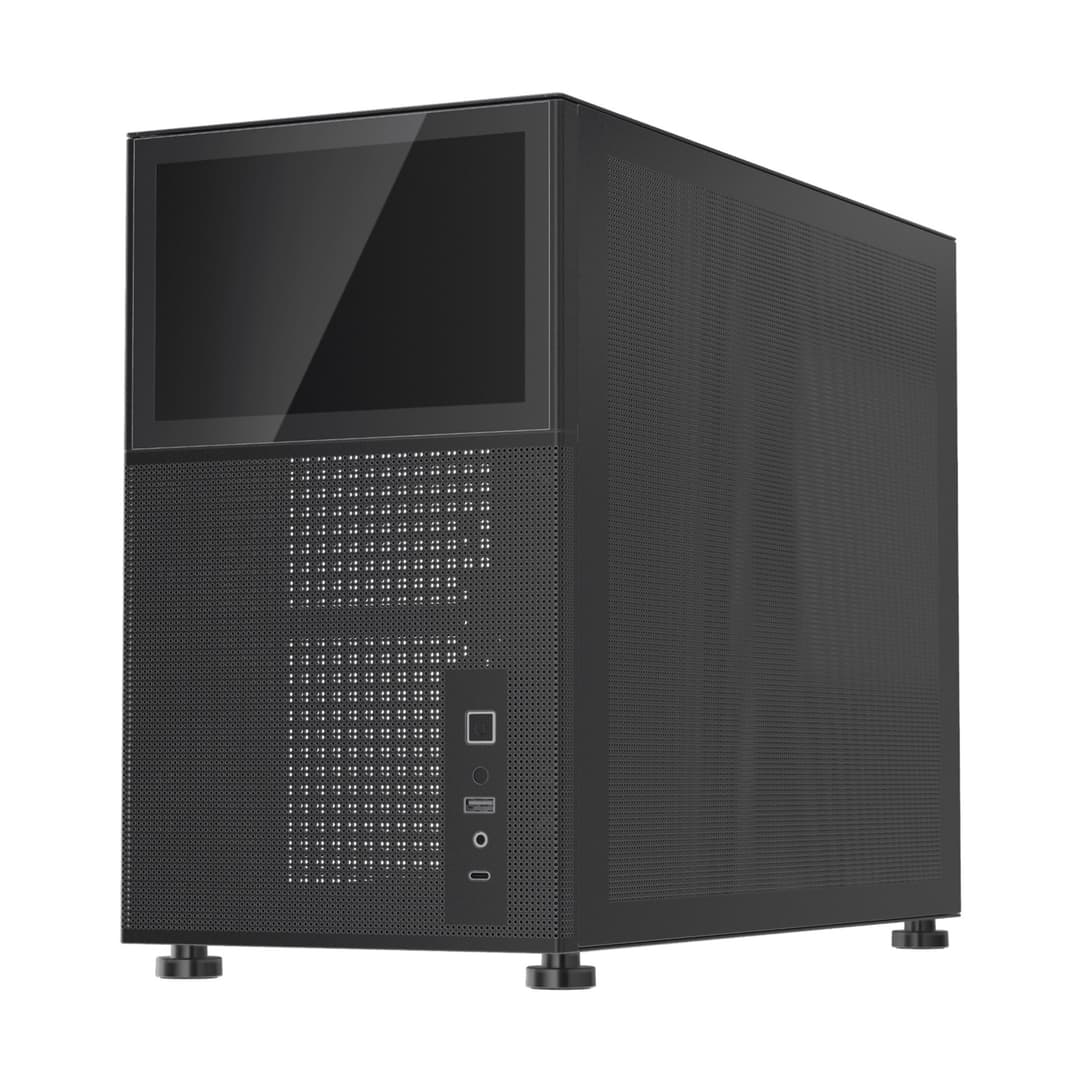 1st Player MIKU Mi6-EV Tempered Glass Emotion View Mid Tower Gaming Case - Black - Image 4