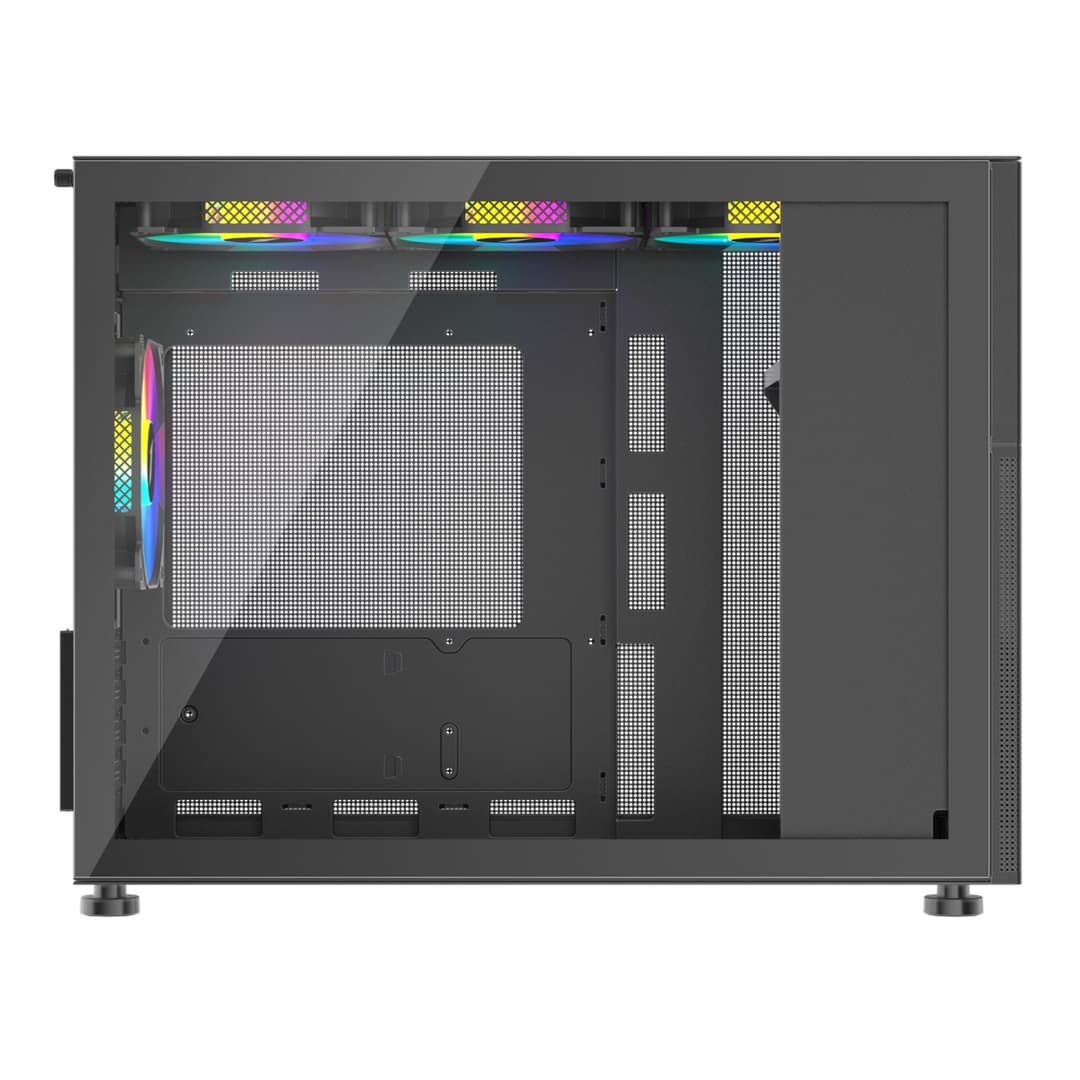 1st Player MIKU Mi6-EV Tempered Glass Emotion View Mid Tower Gaming Case - Black - Image 5