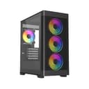 Vida Zephyr V2 Micro-ATX ARGB Tempered Glass Gaming PC Case with 4 x 120mm ARGB Fans - Black thumbnail 1