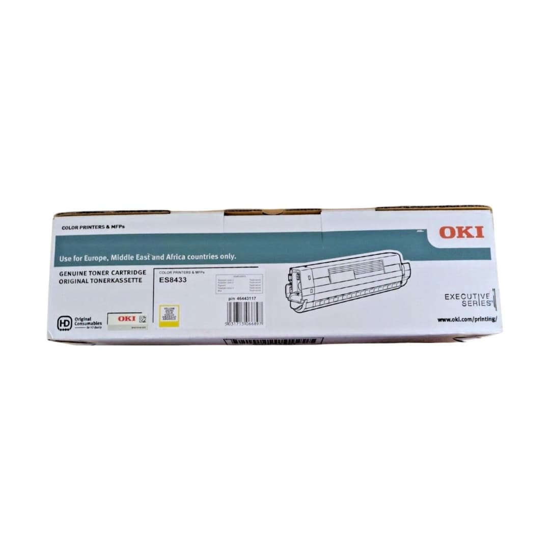 OKI 46443117 Original Toner Cartridge for ES8433dn, 10,000 Pages - Yellow - Image 1