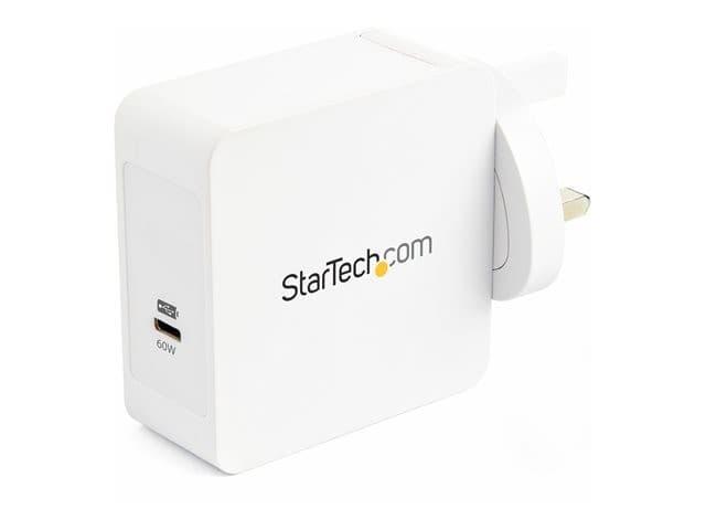 StarTech WCH1CUK USB-C 60W PD 3.0 Power Adapter White