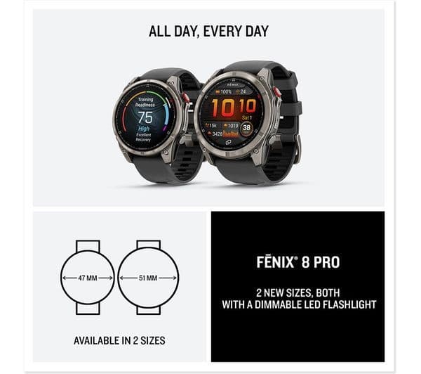 Garmin fēnix 8 Pro AMOLED Sapphire 51mm Smartwatch - Titanium - Image 7