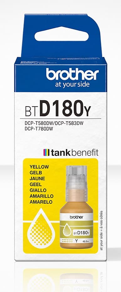 Brother BTD180Y Yellow Genuine Ink Bottle - Image 1