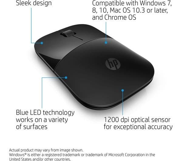 HP Z3700 Wireless Optical Mouse - Black - Image 5