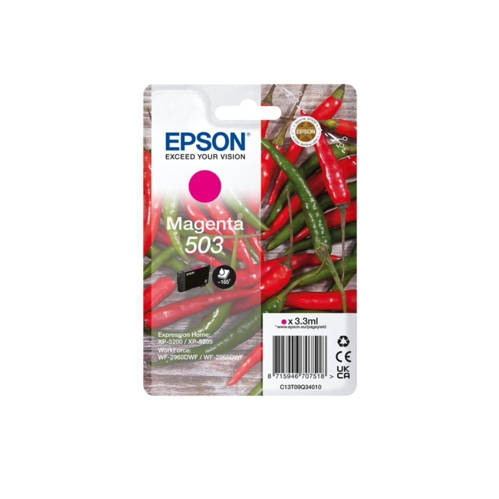 Epson 503 Magenta Original Ink Cartridge (C13T09Q34010) - 3.3ml, 165 pages
