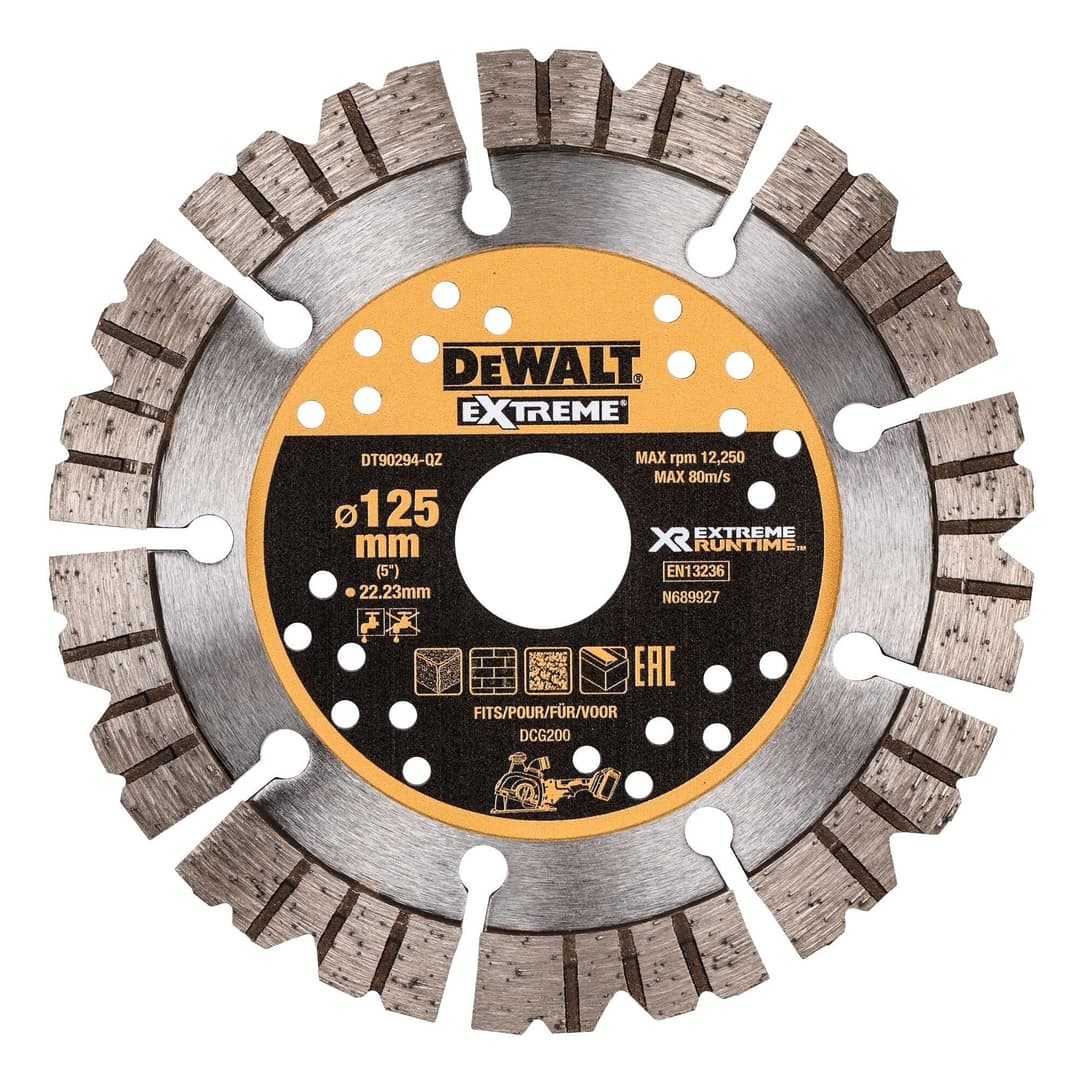 DEWALT DT90294 Extreme Diamond Cutting Blade 125 x 22.23mm - Black - Image 1