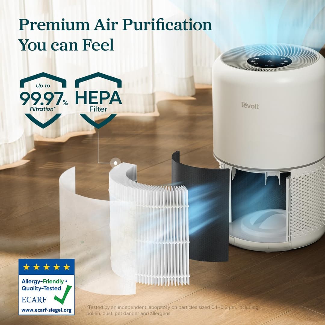 Levoit Core 300S Smart HEPA Air Purifier - Milky White - Image 5