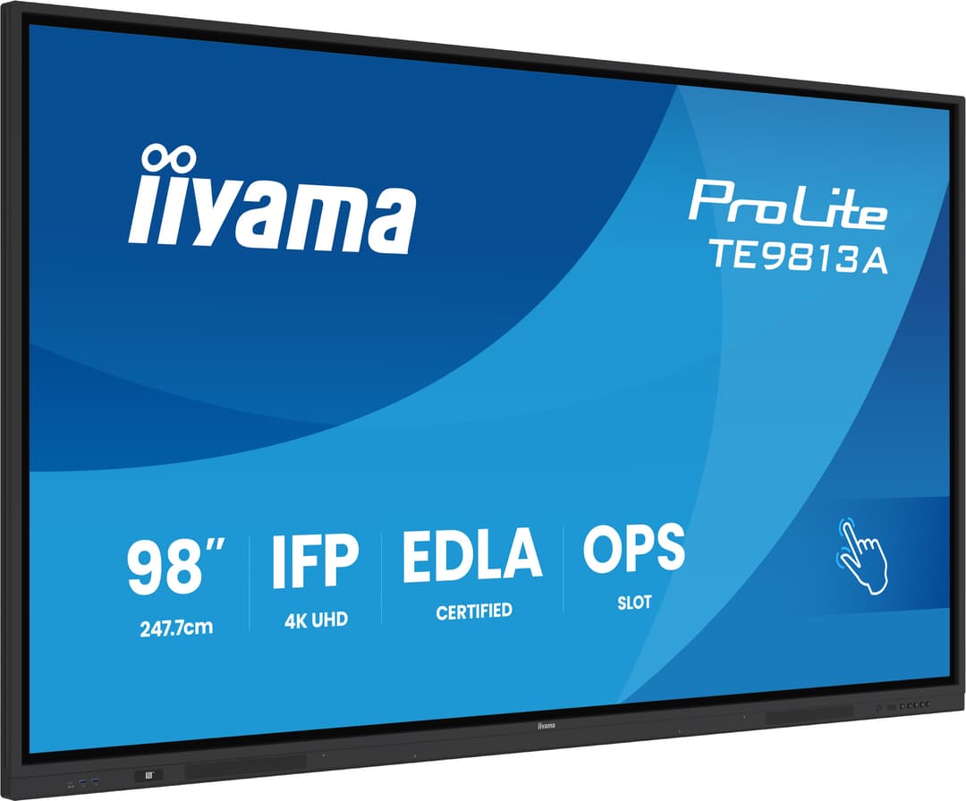 iiyama TE9813A-B2AG Signage Display Kiosk design 2.48 m (97.5") Wi-Fi 500 cd/m² 4K Ultra HD Black Touchscreen Built-in processor Android 24/7 - Image 1