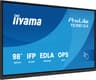 iiyama TE9813A-B2AG Signage Display Kiosk design 2.48 m (97.5") Wi-Fi 500 cd/m² 4K Ultra HD Black Touchscreen Built-in processor Android 24/7