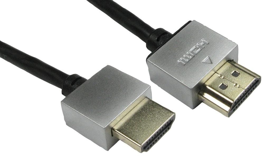 Pro Signal High Speed 4K UHD HDMI-Kabel mit Ethernet, Stecker auf Stecker, superdünn, vergoldete Blinkstecker, 1 m Schwarz