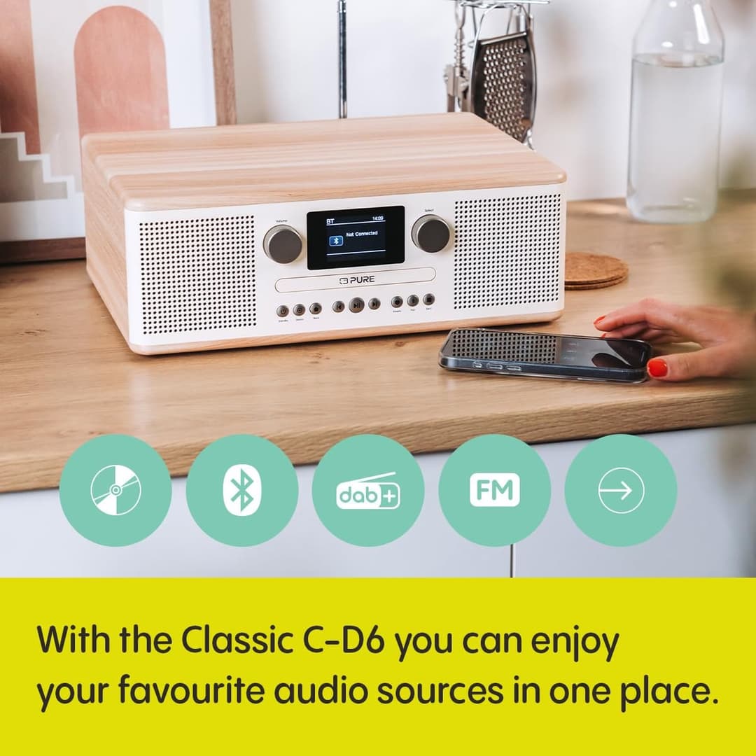 Pure Classic C-D6 Music System - Cotton White - Image 3