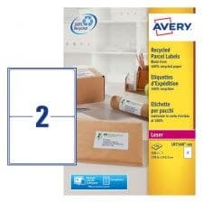 Avery LR7168-100 Recycled Parcel Labels 100 sheets - 2 Labels per Sheet - Image 1
