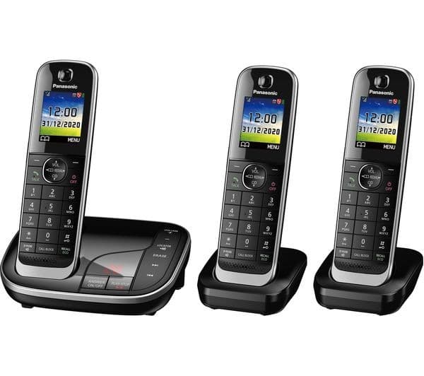 Panasonic KX-TGJ423EB Cordless Phone - Triple Handsets, Black - Image 1