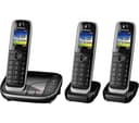 Panasonic KX-TGJ423EB Cordless Phone - Triple Handsets, Black thumbnail 1