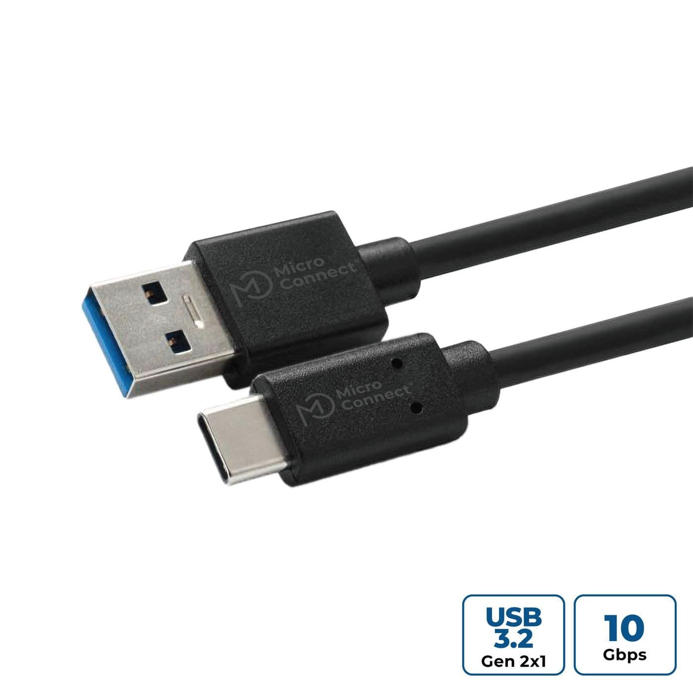 USB-C to USB-A Cable 1.5m, USB 3.2 Gen 1, 5Gbps, 15W, Black