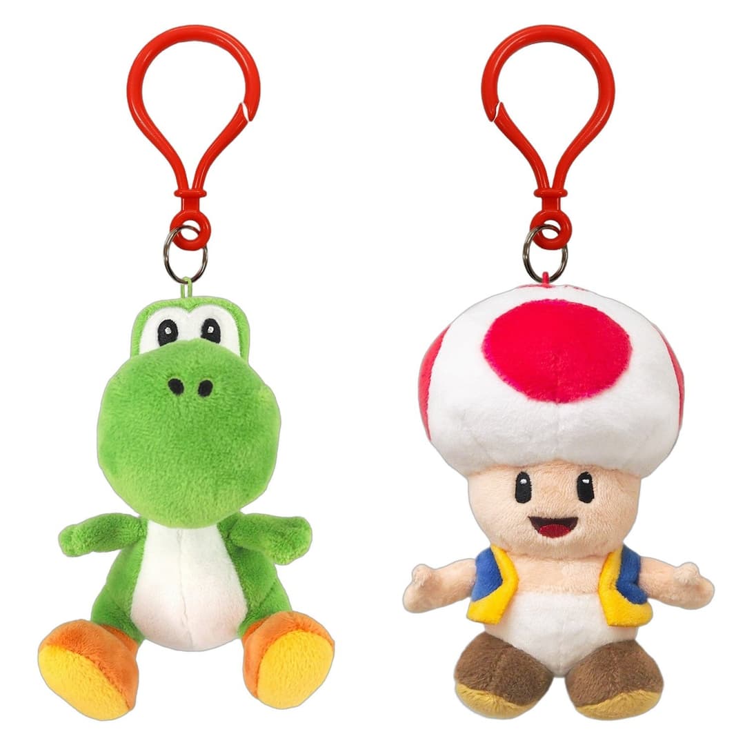 SAN-EI Nintendo Super Yoshi and Toad Keychain Bundle - Image 1