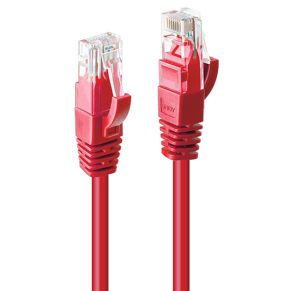 Lindy 0.5m Cat.6 U/UTP Ethernet Cable, Red