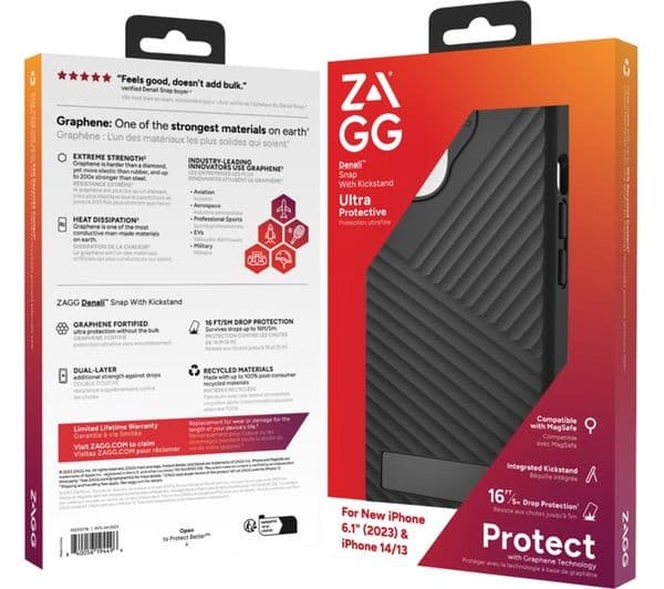 ZAGG Denali Snap iPhone 13/14/15 Case - Black - Image 2