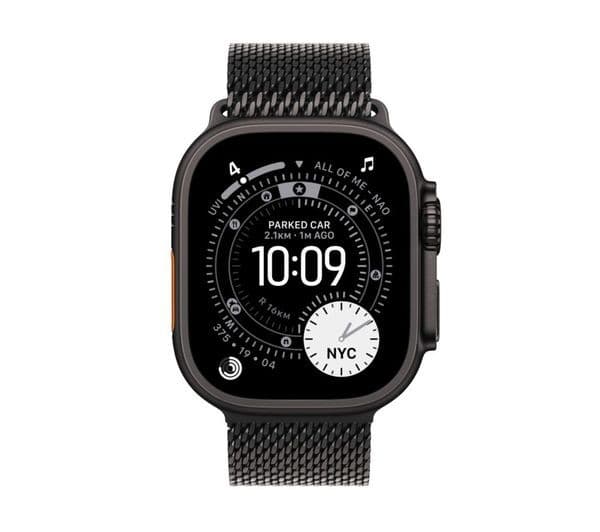 Apple Watch Ultra 3 GPS + Cellular 49mm Black Titanium Case with Black Titanium Milanese Loop - Large - Image 2