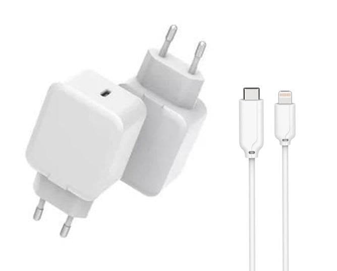 CoreParts 20W USB-C PD & QC3.0 Wall Charger for iPhone & iPad (MBXUSB-AC0015), EU Plug, White