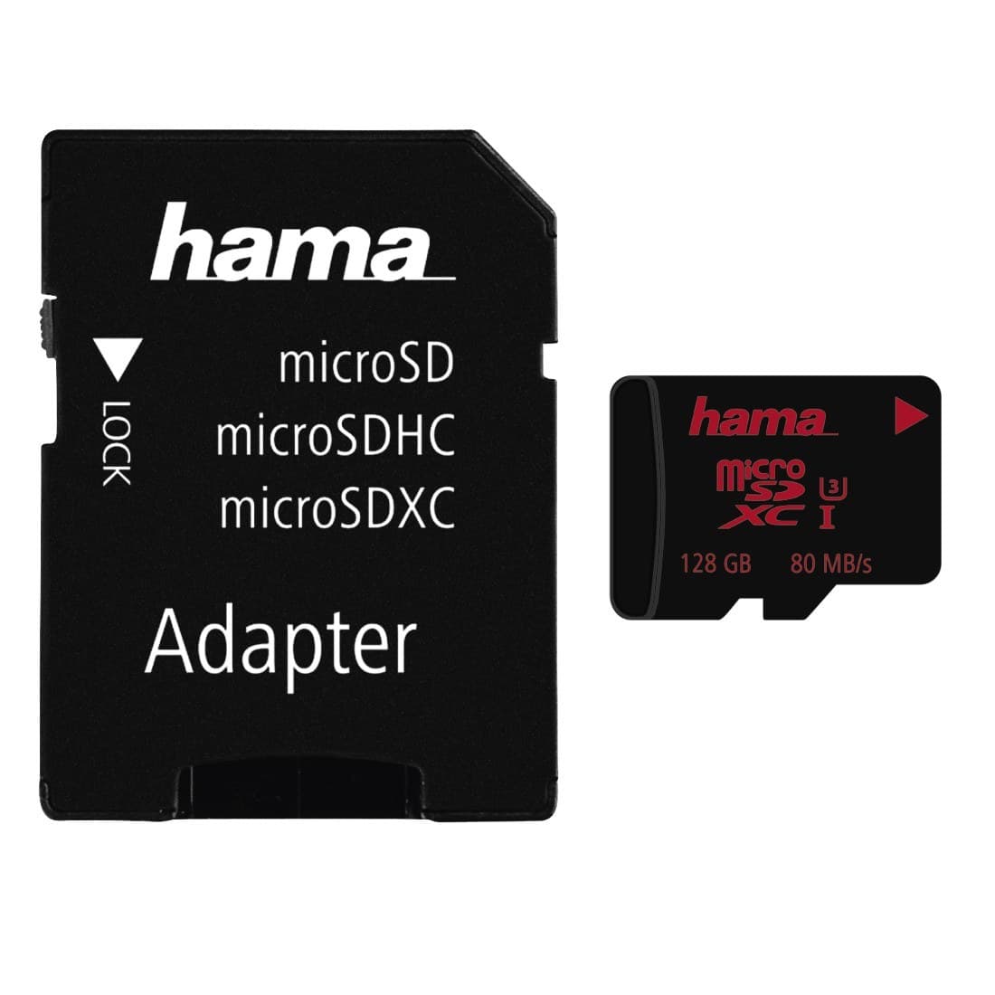 Hama 128GB microSDXC Memory Card, UHS-I U3, with SD Adapter