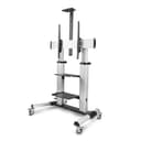 StarTech.com Rolling TV Cart/Stand On Wheels For 60-100inch Flat Screens Up To 220lb (100kg), Height Adjustment via Hand Crank, Mobile/Portable Trolley Mount thumbnail 1