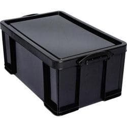 Really Useful 64L Recycled Plastic Storage Box Black 64Black R - Image 1