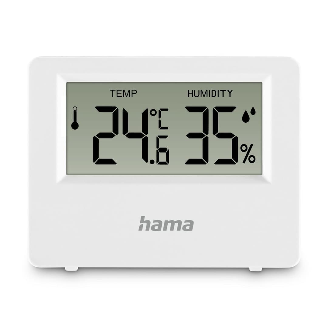 Hama Ebro Thermometer and Hygrometer, Digital, For Indoors or Outdoors, white - Image 1